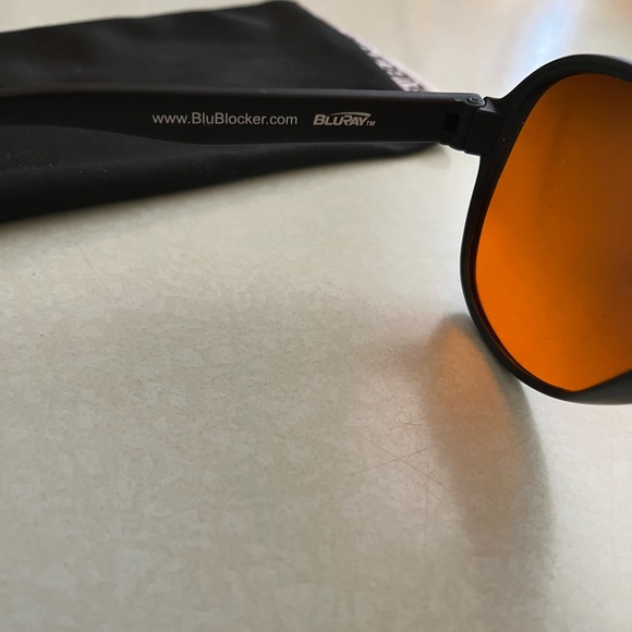Black and Orange Aviator Sunglasses - Picture 3 of 3